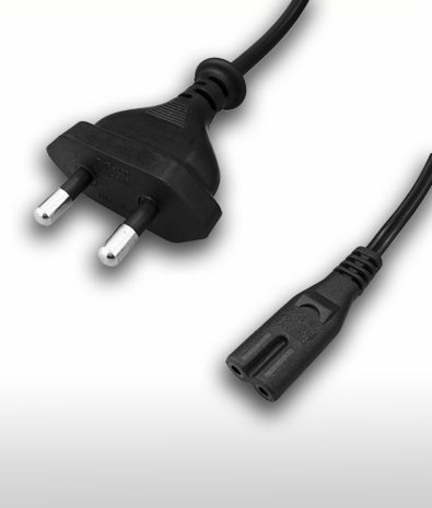 India 2-Pin Plug To C7 AC Power Cord Set 2.5A 250V