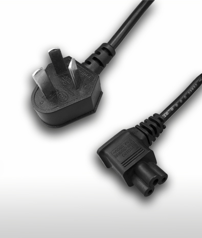 China 3-Pin Plug to C5 Left Angle Type AC Power Cord Set 2.