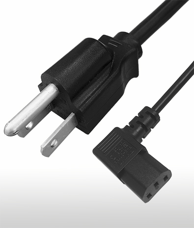 Japan 3-Pin Plug To C13 Left Angle type  AC Power Cord Set 7A