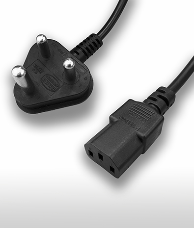 India 3-Pin Plug To C13 AC Power Cord Set 10A 250V