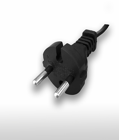 Denmark 2-Pin Non-Grounded, Straight AC Plug, 16A 250V