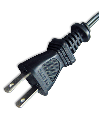 Japan 2-Pin Non-Grounded, Polarized Straight AC Plug, 15A 125V