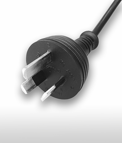 Australia 3-Pin Wire Grounding, Straight AC Plug, 10A 250V