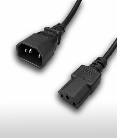 Italy IEC 60320 C14 PlugTo C13 Connector, 3-Pin AC Power Cor