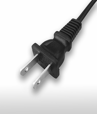 Japan 2-Pin Non-Grounded, Straight AC Plug, 15A 125V