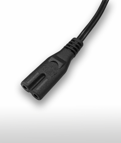 Holland IEC 60320 C7 2-Pin Straight AC Connector, 2.5A 250V