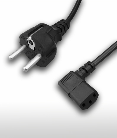 德國2PIN接地直頭TO C13左彎AC電源線組Cord set  10A 250V