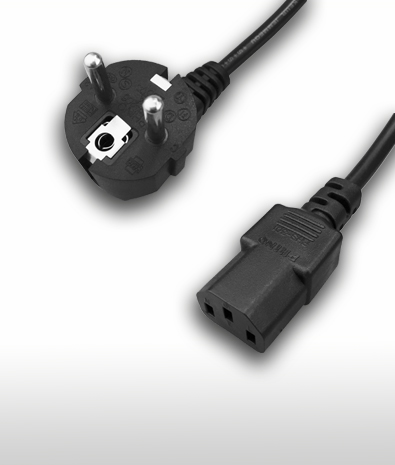 丹麥 2PIN接地彎頭 TO C13 AC電源線組Cord Set  10A 250V