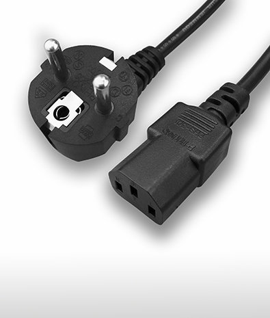 挪威 2PIN接地彎頭 TO C13 AC電源線組Cord Set 10A 250V