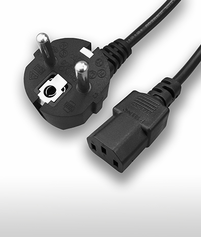 德國 2PIN接地彎頭 TO C13 AC電源線組Cord set 10A 250V