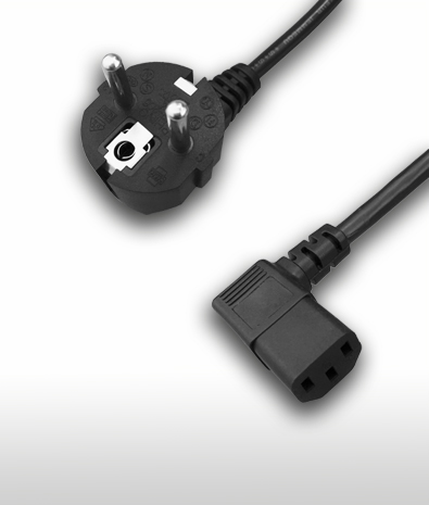德國 2PIN接地彎頭 TO C13左彎 AC電源線組Cord set 10A 250V