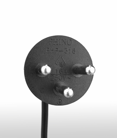 以色列 直式 AC插頭3PIN 接地, 16A 125V